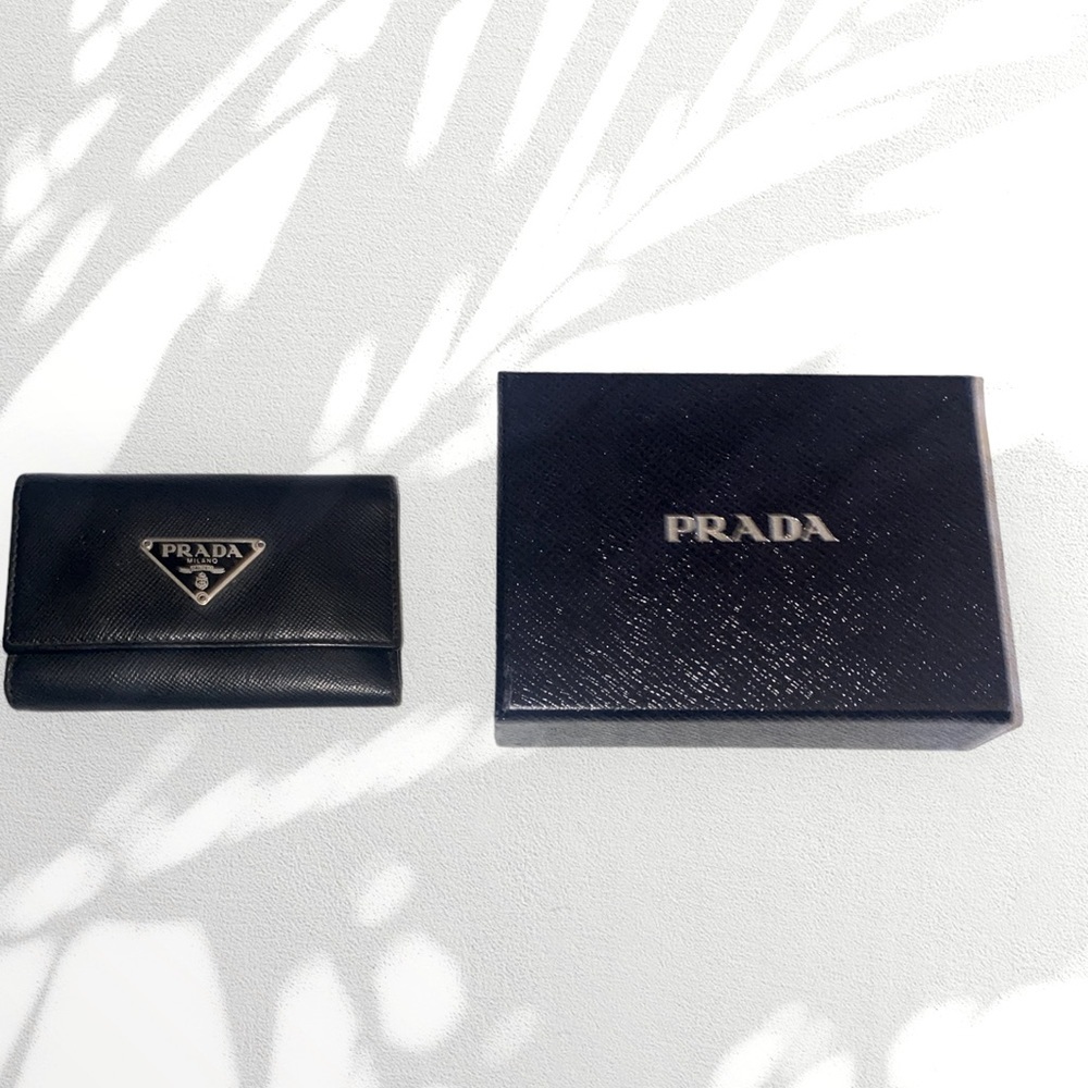 Prada Saffiano Leather Key Ring Holder